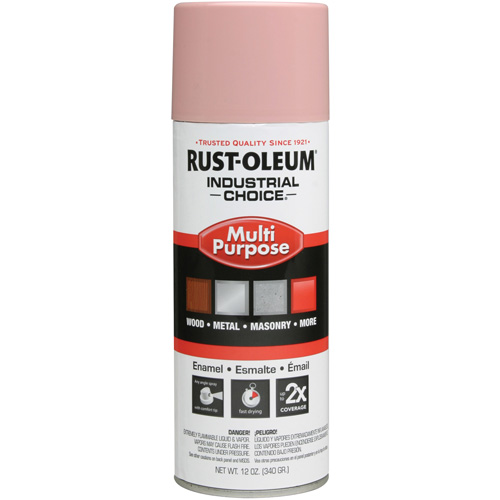 Industrial Choice® 1600 System Multi-Purpose Enamel Spray Paint, Can, Aerosol Can, Colour Family, Pink, Container Size, 16 oz., Net Volume, 12 oz., Finish, Dusty Pink