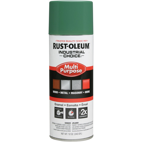 Industrial Choice® 1600 System Multi-Purpose Enamel Spray Paint, Can, Aerosol Can, Colour Family, Green, Container Size, 16 oz., Net Volume, 12 oz., Finish, Machine Green