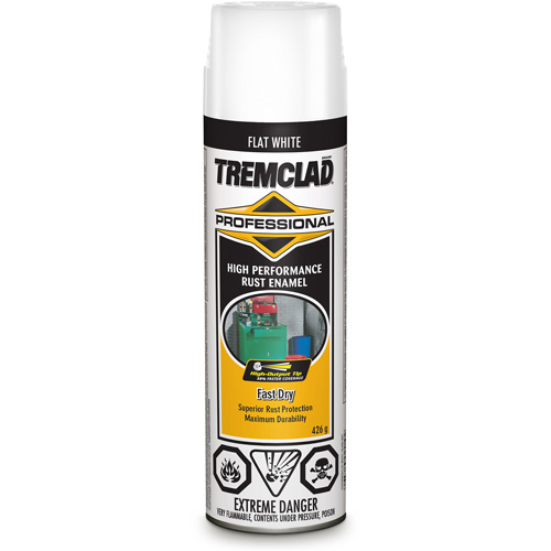 Tremclad® Professional Rust Enamel, Can, Aerosol Can, Colour Family, White, Container Size, 426 g, Finish, Very Flat, Colour