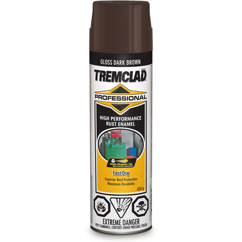 Tremclad® Professional Rust Enamel, Can, Aerosol Can, Colour Family, Brown, Container Size, 426 g, Finish, Gloss, Colour, Dark Brown
