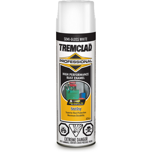 Tremclad® Professional Rust Enamel, Can, Aerosol Can, Colour Family, White, Container Size, 426 g, Finish, Semi-Gloss, Colour