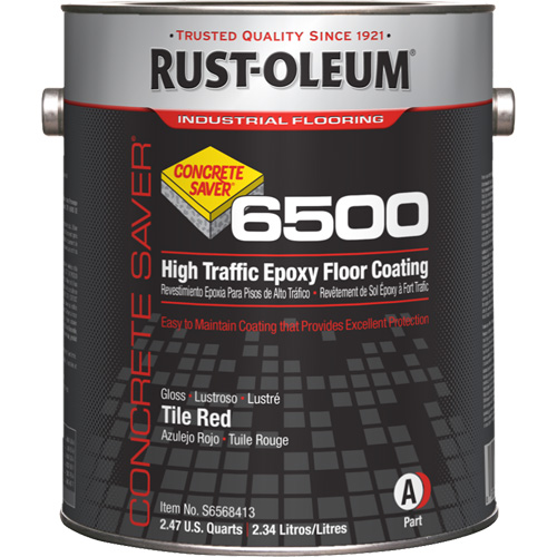Concrete Saver 6500 System High Traffic Floor Coating, Container Type, Gallon, Colour Family, Red, Container Size, 1 gal./3.7 L, Net Volume