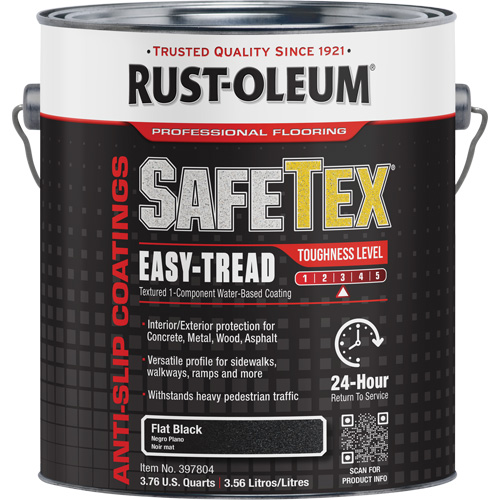 SafeTex® Easy-Tread Acrylic Coating, Pack of 2, Gallon, Colour Family, Black, Container Size, 1 gal., Net Volume, 1 gal., Finish, Black, Toughness Level, 3, Dry Times at 70-80°F (21-27°C) and 50% Relative Humidity