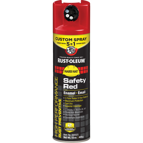 5-in-1 Rust Preventive Spray Enamel, Container Type, Colour Family, Red, Container Size, 15 oz., Net Volume, 15 oz., Finish, Gloss, Temperature Resistance, Up to 93°C (200°F), Spray Patterns, Lock, High Output, Standard, Low Output, Vertical Fan, Horizontal Fan