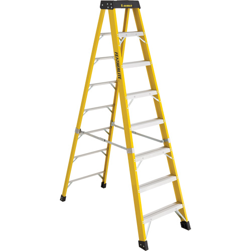 Industrial Heavy-Duty Stepladders (6400 Series), Nominal Height, 8', Material, Fibreglass, Capacity, 300 lbs., Base Width, 27.25", Approx. Weight, 30 lbs., Highest Standing Height, 67"
