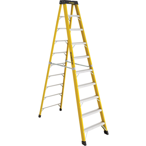 Industrial Heavy-Duty Stepladders (6400 Series), Nominal Height, 10', Material, Fibreglass, Capacity, 300 lbs., Base Width, 30.25", Approx. Weight, 38 lbs., Highest Standing Height, 90"