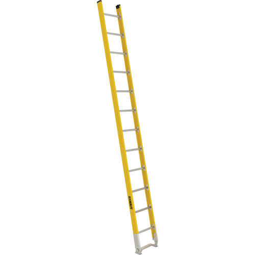 Single Section Straight Ladder - 6100 Series, Nominal Height, 12', Material, Fibreglass, Capacity, 375 lbs., Outside Width, 17.625", Style, Single