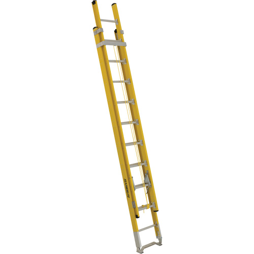 Industrial Heavy-Duty Extension Ladders (6200 Series), Max. Open Height, 17', Material, Fibreglass, Capacity, 375 lbs., Outside Width, 17.625", Base Section Inside Width, 15", Base Section Outside Height, 17.375"