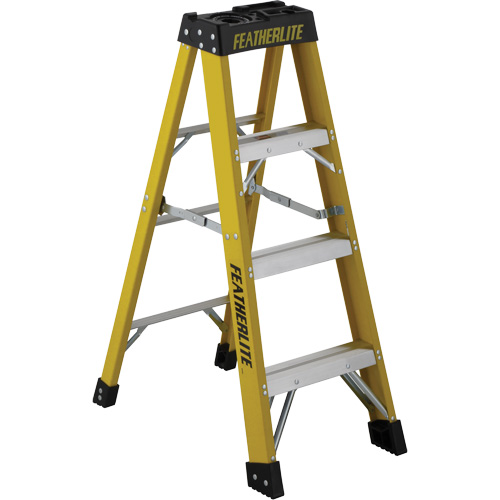 Industrial Heavy-Duty Stepladders (6900 Series), Nominal Height, 4', Material, Fibreglass, Capacity, 300 lbs., Base Width, 21.25", Approx. Weight, 14 lbs., Highest Standing Height, 23"