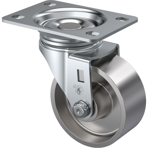 Light-Duty Caster, Each, 3" (76 mm), Capacity, 250 lbs. (113 kg.), Wheel Material, Steel, Caster Type, Swivel, Frame Material, Steel, Swivel Radius, 2.5625", Overall Height