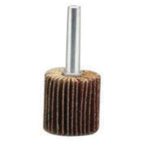 Mini Mounted Flap Wheel, Aluminum Oxide, 80 Grit, 1-1/2" x 1" x 1/4"