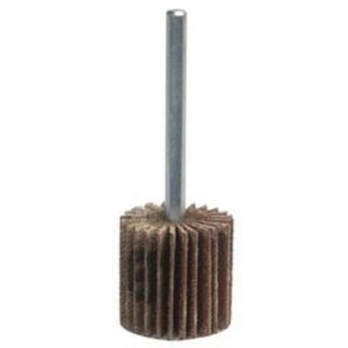 Mini Mounted Flap Wheel, Aluminum Oxide, 60 Grit, 1-1/2" x 1/2" x 1/4"
