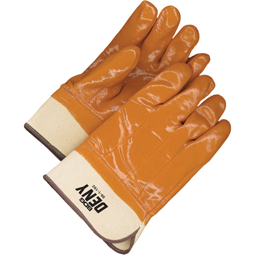 Deny™ Gloves with Safety Cuff, Size, One Size, Gauge, Non-Knit, Shell Material, Cotton, Coating, PVC