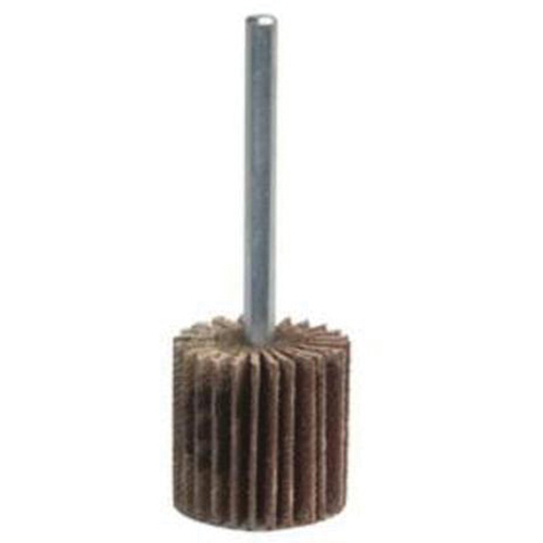 Mini Mounted Flap Wheel, Aluminum Oxide, 80 Grit, 1" x 1" x 1/4"