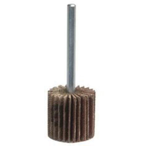 Mini Mounted Flap Wheel, Aluminum Oxide, 80 Grit, 1" x 1/2" x 1/4"