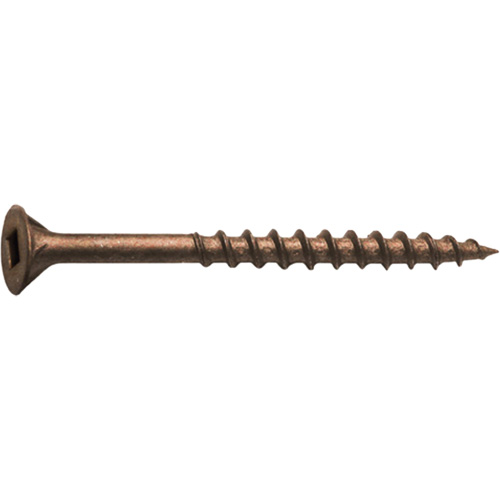 Cedar Magnis ACQ Deck Screws, Each, #8, Length, 2", Finish, Brown, Qty/Pkg., 100, Square Socket, Thread Spec, Type 17, Head