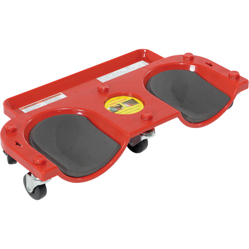 Rolling Knee Dolly, Colour, Red, Material, Plastic, Weight Capacity, 350 lbs., Overall Height, 3-3/4", Deck Dimensions, 20.25" W x 10" L, Deck Dimension, 20.25" W x 10" L