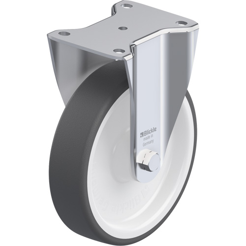 Caster, Wheel Diameter, 7-7/8" (200 mm), Capacity, 1760 lbs. (798.32 kg.), Wheel Material, Polyurethane, Caster Type, Rigid, Wheel Colour, Natural White, Bearing Type, Roller