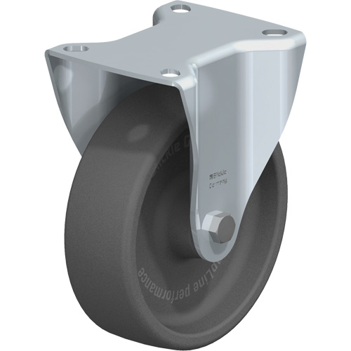 Caster, Wheel Diameter, 5" (127 mm), Capacity, 330 lbs. (150 kg.), Wheel Material, Heat-Resistant Thermoplastic, Caster Type, Rigid, Wheel Colour, Dark Grey, Bearing Type, Plain Bore