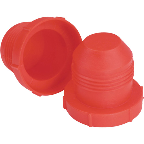 JIC Flared Fitting Plug, Pack of 100, MPT, Material, Plastic, Diameter, 3/4", Red, Additional Material Specification, Low-Density Polyethylene, No. of Threads