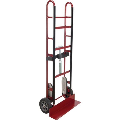 Appliance Truck, Each, Steel, Nose Plate Dimensions, 24" W x 5" D, Capacity, 550 lbs., Overall Height, 59", Overall Width, Continuous Handle, Wheel Material, Solid Rubber, Wheel Size