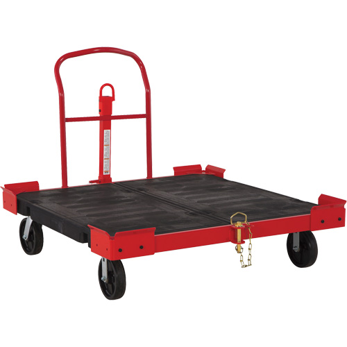 Towable Pallet Cart, Deck Width, 51", Deck Length, 54-1/2", Handle Height, 42.5", Capacity, 2500 lbs., Frame Material, Powder-Coated Steel, Cart Weight, 148.5 lbs. (67.36 kg)