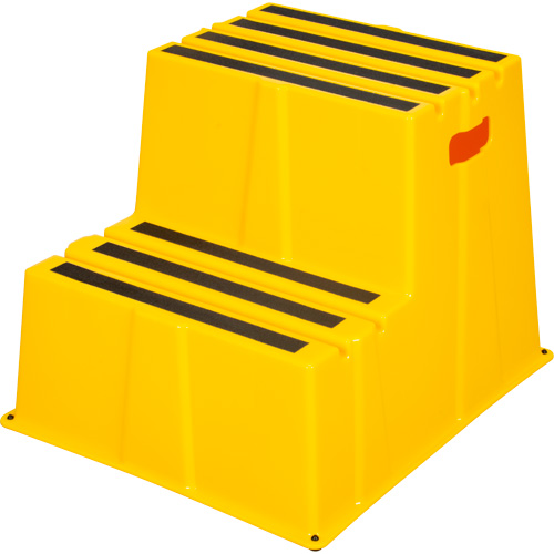 Industrial Step Stool, Each, 2, Overall Height, 19-11/16", Overall Length, 26", Overall Width, 22-7/16", Yellow, Weight, 17.2 lbs. (7.8 kg), Capacity