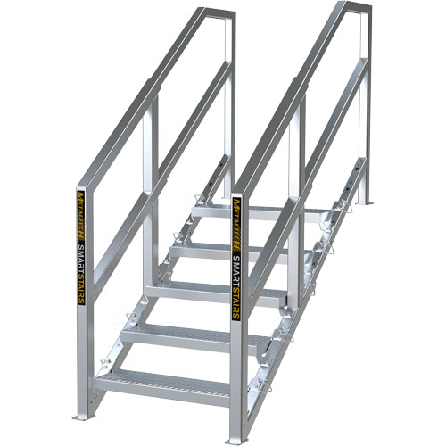 3-5 Step Telescopic Aluminum Smart Stairs, Minimum Height, 22.5", Maximum Height, 37.5"