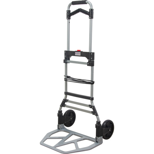 Folding Hand Truck, Each, Aluminum, Nose Plate Dimensions, 19.09" W x 13.8" D, Wheel Material, Rubber, Capacity, 275 lbs., Straight, Overall Height, 41.75", Overall Width