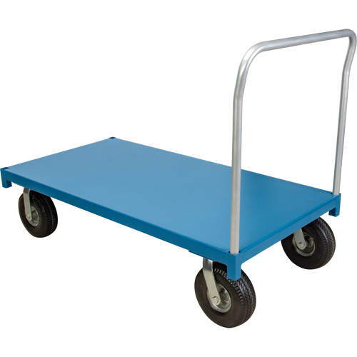 Heavy-Duty Platform Truck, 24", Deck Length, 48", Handle Height, 42", Capacity, 1200 lbs., Caster Placement, Steel, Deck Height, 13", Weight