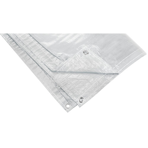 Insulated Tarp, Each, 20' x 12', Thickness, 8 mils, Material, Polyethylene, Colour, White, 2, Manufacturer's Warranty, 1 Year Limited
