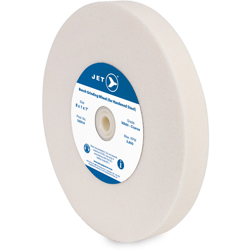 WA810F Bench Grinding Wheel, Each, 8", Thickness, 1", Arbor Size, 1", Max. RPM, 3600, Abrasive Material, WA60 Coarse, Application, Grinding, Material Application