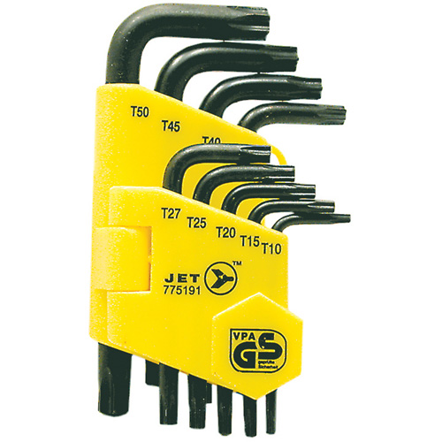 JTK-9TP Tamperproof Key Set, Each, 9, Drive Type, Torx®, Black Oxide, Includes, T10; T15; T20; T25; T27; T30; T40; T45; T50