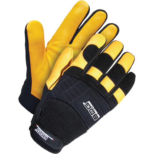 X-Site™ Mechanics Gloves, Size, Large, Palm Material, Grain Deerskin, Colour, Black & Yellow