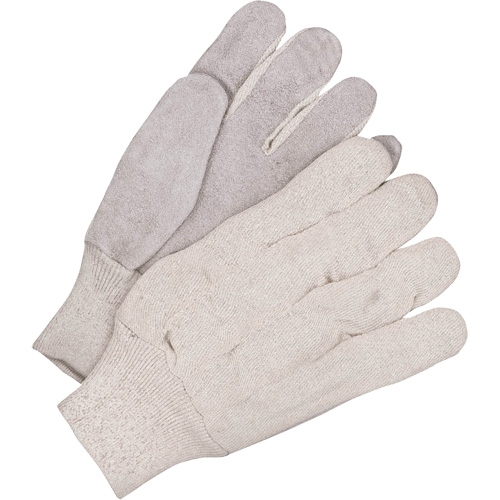 Classic Fitter Gloves with Cotton Back, Pair, One Size, Inner Lining, Unlined, Leather Palm Type, Split Cowhide, Cuff Style, Elastic