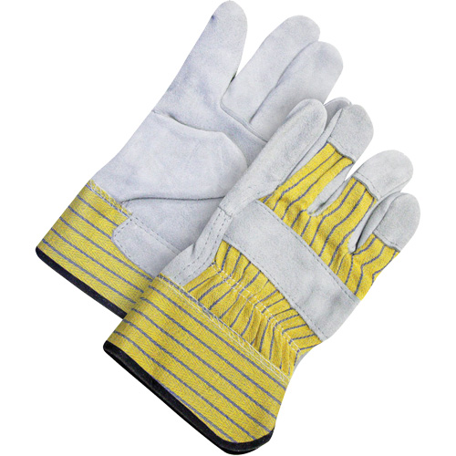 Classic Fitter Gloves, Pair, One Size, Inner Lining, Fleece, Leather Palm Type, Split Cowhide, Cuff Style, Safety