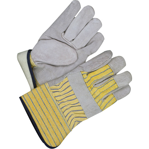 Classic Fitter Gloves, Size, Inner Lining, Fleece, Leather Palm Type, Split Cowhide, Cuff Style, Safety, Cuff Material, Rubberized