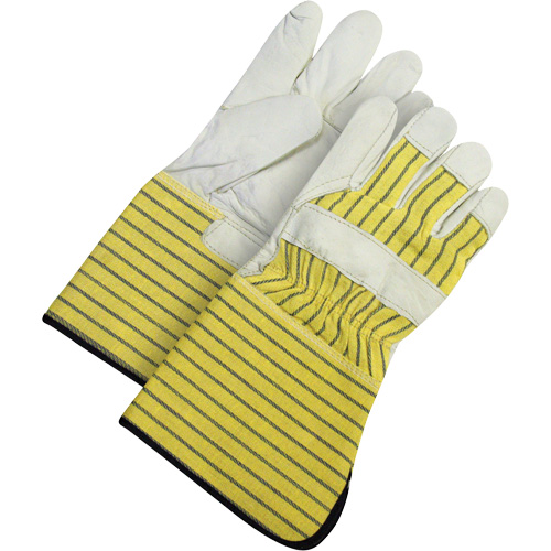 Classic Fitter Gloves with 5" Cuffs, Size, Inner Lining, Fleece, Leather Palm Type, Grain Cowhide, Cuff Style, Gauntlet, Cuff Material, Rubberized