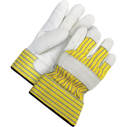 Classic Fitter Gloves, Pair, One Size, Inner Lining, Acrylic-Pile, Leather Palm Type, Grain Cowhide, Cuff Style, Safety, Cuff Material