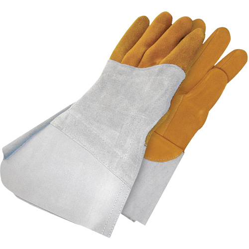 Gander Brand Reverse Grain TIG Welder Gloves, Pair, 10, Inner Lining, Unlined, Leather Palm Type, Grain Deerskin, Gauntlet