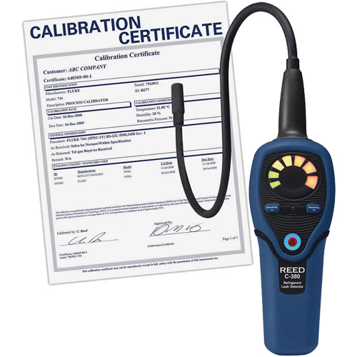 Refrigerant Leak Detector with ISO Certificate, Each, Display & Sound, CFC's (R11, R12, R13), HCFC's (R22, R502, R500), HFC's (R134a, R123, R125, R23, R404A, R407C, R410A and other halogen based compounds), Sensitivity, R22 / 134A -  6g/year(H), 30g/year(L), R404A / 407C / 410A - 8g/year(H), 40g/year(L), Sensor Type