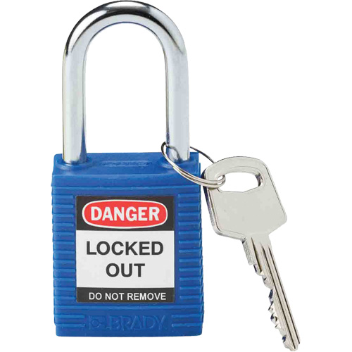 Lockout Padlock, Each, Safety Padlock, Body Width, 1-1/2", Shackle Diameter, 1/4", Shackle Clearance Height, 1-1/2", Shackle Clearance Width