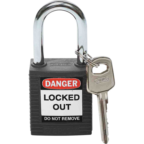 Lockout Padlock, Each, Safety Padlock, Body Width, 1-1/2", Shackle Diameter, 1/4", Shackle Clearance Height, 1-1/2", Shackle Clearance Width