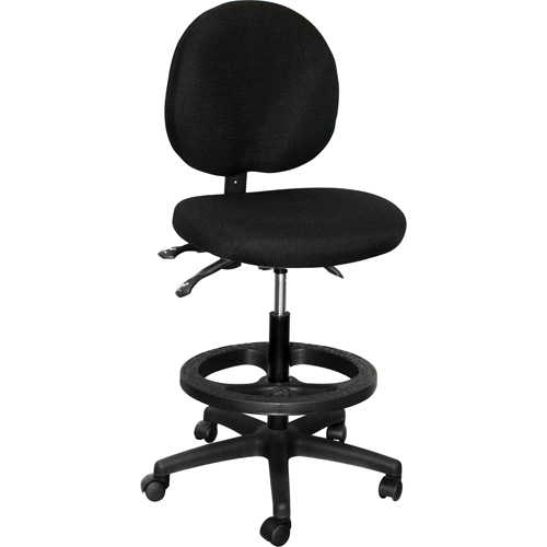 Ergonomic Steno Chair, Each, Black, Seat Material, Fabric, Weight Capacity, 250 lbs., Overall Height, 23" - 33", Overall Width, 16" x 16"