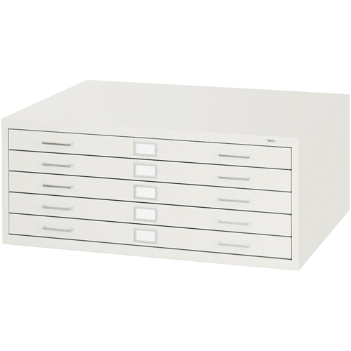 Steel Plan Files-5 Drawer, No. of Drawers, 5, Cabinet Width, 40-3/8", Cabinet Depth, 29-3/8", Cabinet Height, 16-1/2", Colour, White, Inside Drawer Depth, 26"