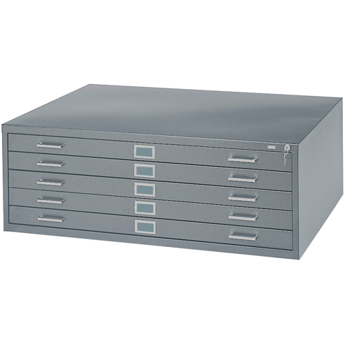 Steel Plan Files, No. of Drawers, 5, Cabinet Width, 40-3/8", Cabinet Depth, 29-3/8", Cabinet Height, 16-1/2", Colour, Grey, Inside Drawer Depth, 26"