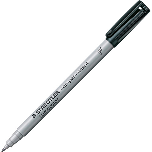 Lumocolor® Non Permanent Fine Tip Black Marker, Colour, Black, Tip Type, Fine