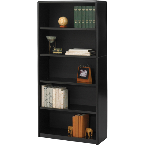 Value Mate® Steel Bookcase, Each, Steel, Colour, Black, No. of Shelves, 5, Height, 67", Width