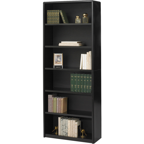 Value Mate® Steel Bookcase, Each, Steel, Colour, Black, No. of Shelves, 6, Height, 80", Width