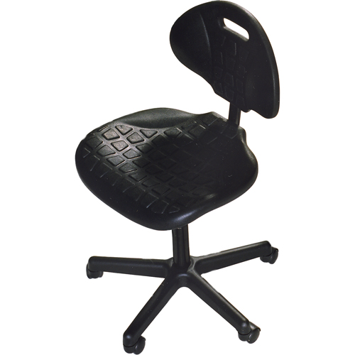 Heavy-Duty Ergonomic Seating, Each, Black, Material, Polyurethane, Weight Capacity, 250 lbs., Ergonomic seating with carpet casters, Adjustable Height, 16" - 22"